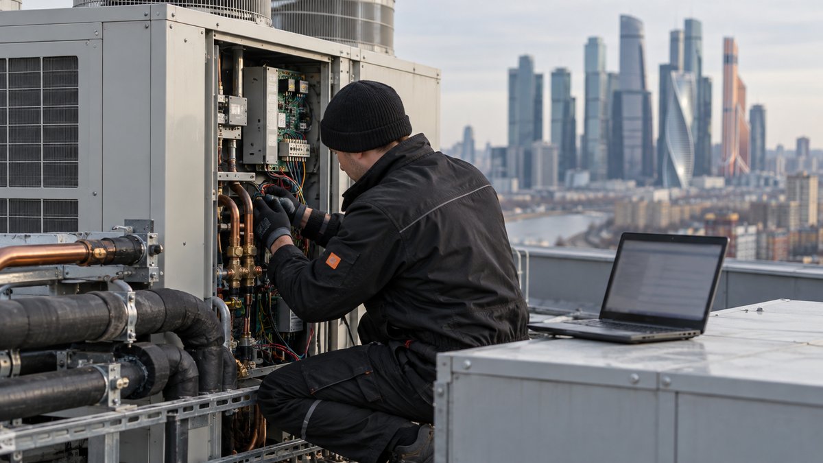 Сервис VRF-системы на крыше бизнес-центра
